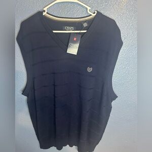 CHAPS NEW MENS SZ XL Blue  PULLOVER 100% COTTN SWEATER CREW VNECK SLEEVELESS NWT